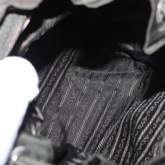 PRADA Backpack Nylon Khaki Silver Auth bs31148 - Picture 11 of 16